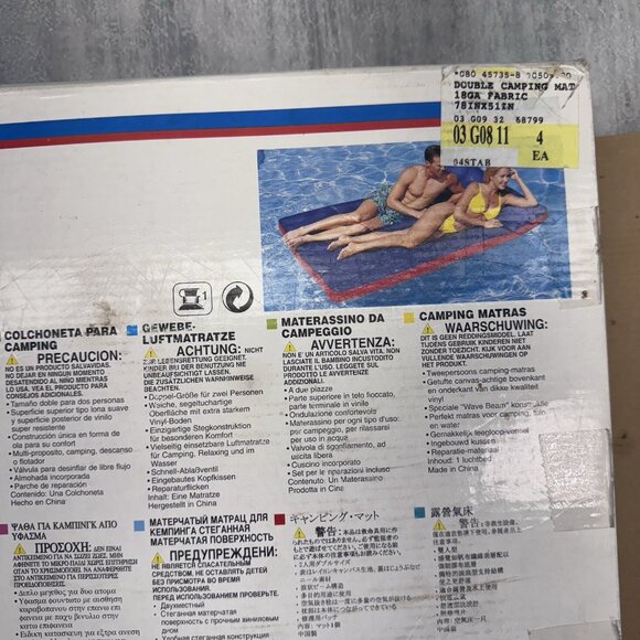 Intex Sport Set Inflatable Camping Mat Air Mattress Double 78x 51 Fabric Rayon - Picture 10 of 11